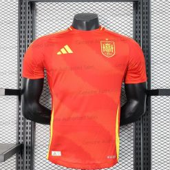 Cheap Spain Home Player Version Soccer jersey 24/25（UEFA Euro 2024）